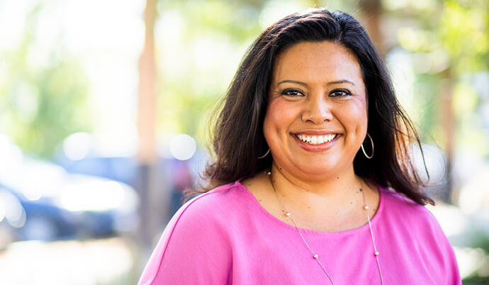 Woman smiling