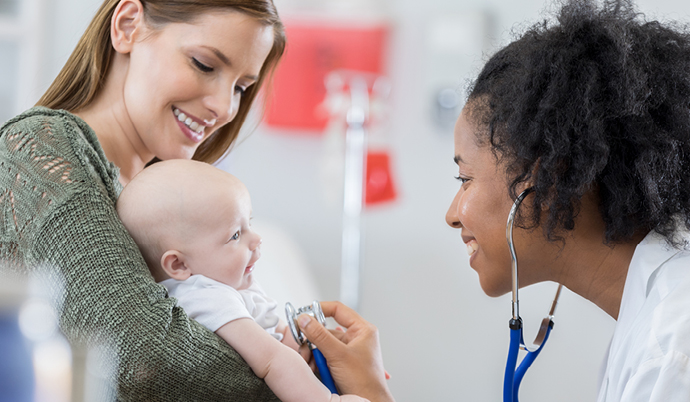 doctor checkup with a little baby