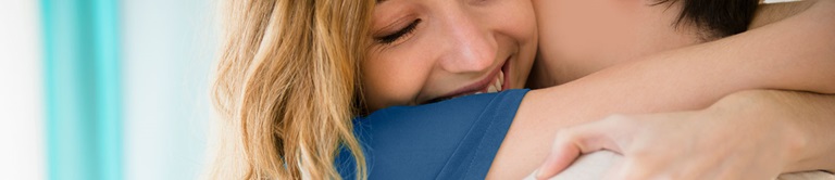 Couple embracing