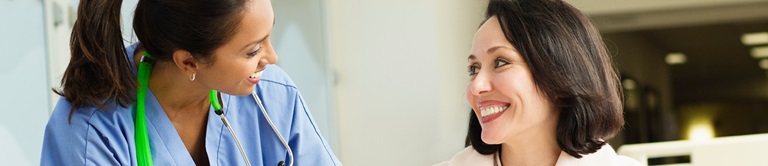 nurse talking with a woman