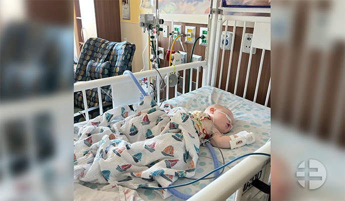 Baby in a crib.