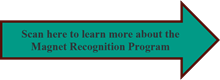 "Scan here to learn more about the Magent Recognition Porgram" text inside an arrow.