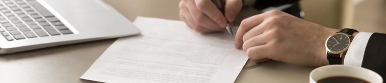 signing a document