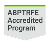 ABPTRFE Accredited Program logo in grey with green line above