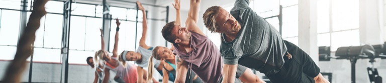 People holding a side plank